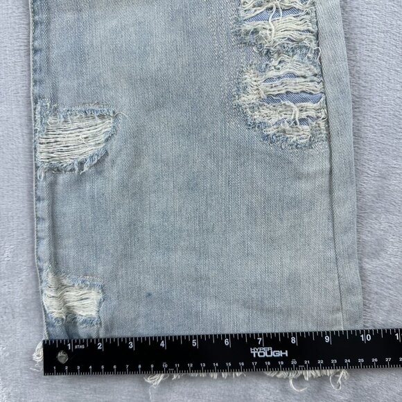 Blank NYC Cosmic Flare Leg Jeans Womens 27 Low Rise Distressed 100% Cotton Blue - Picture 10 of 12